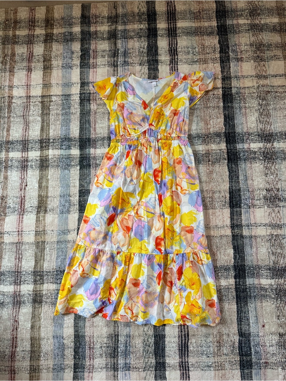 Isabel Maternity by Ingrid & Isabel Yellow Floral Tiered Maternity Dress